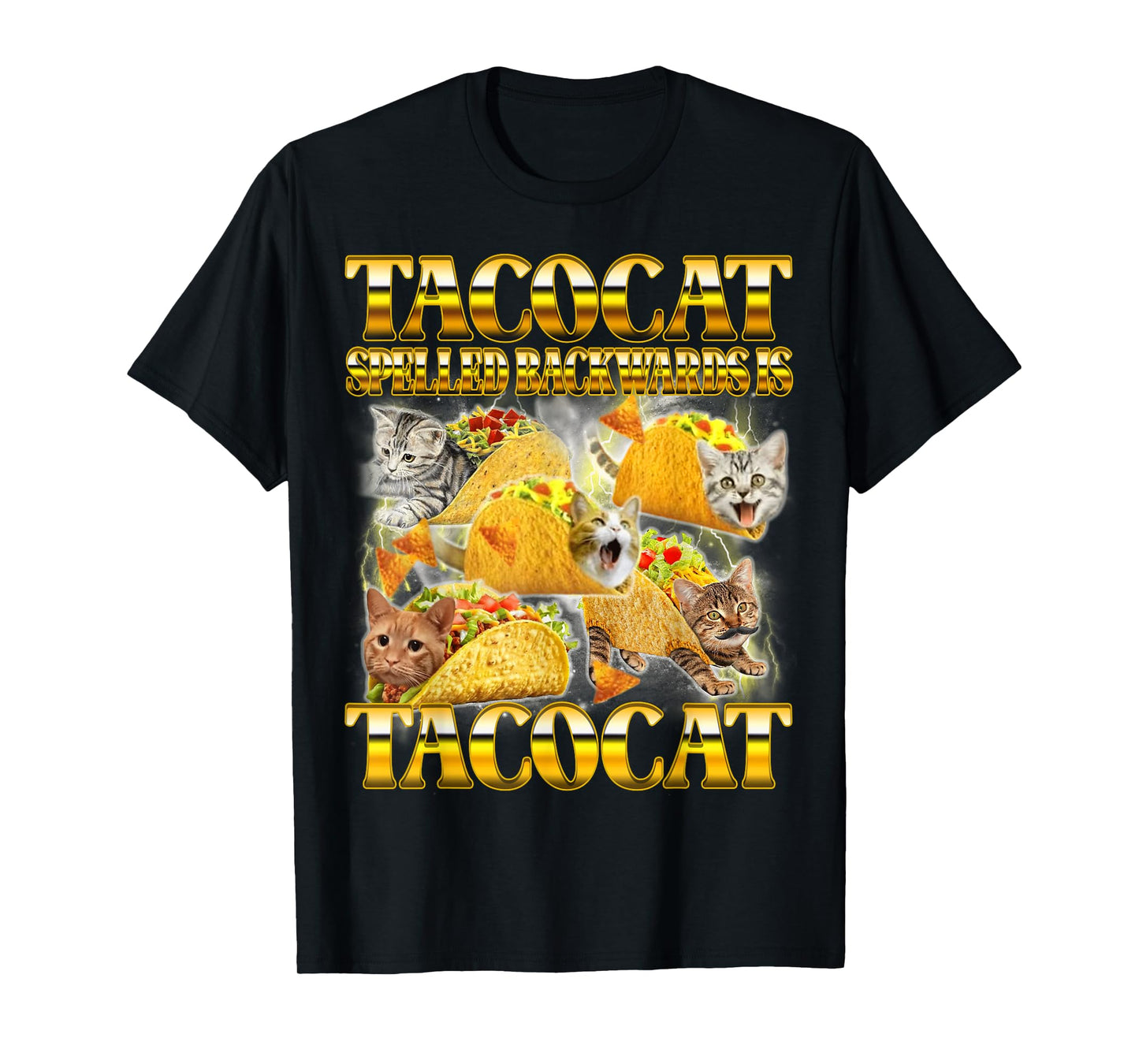 Tacocat Spelled Backwards is Tacocat Funny Cat Bootleg T-Shirt