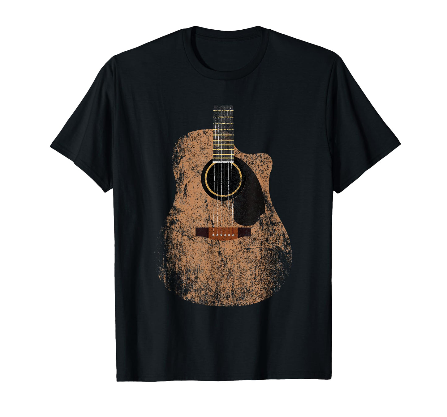 Vintage Guitar Distressed Acoustic Guitar Guitarist Player T-Shirt