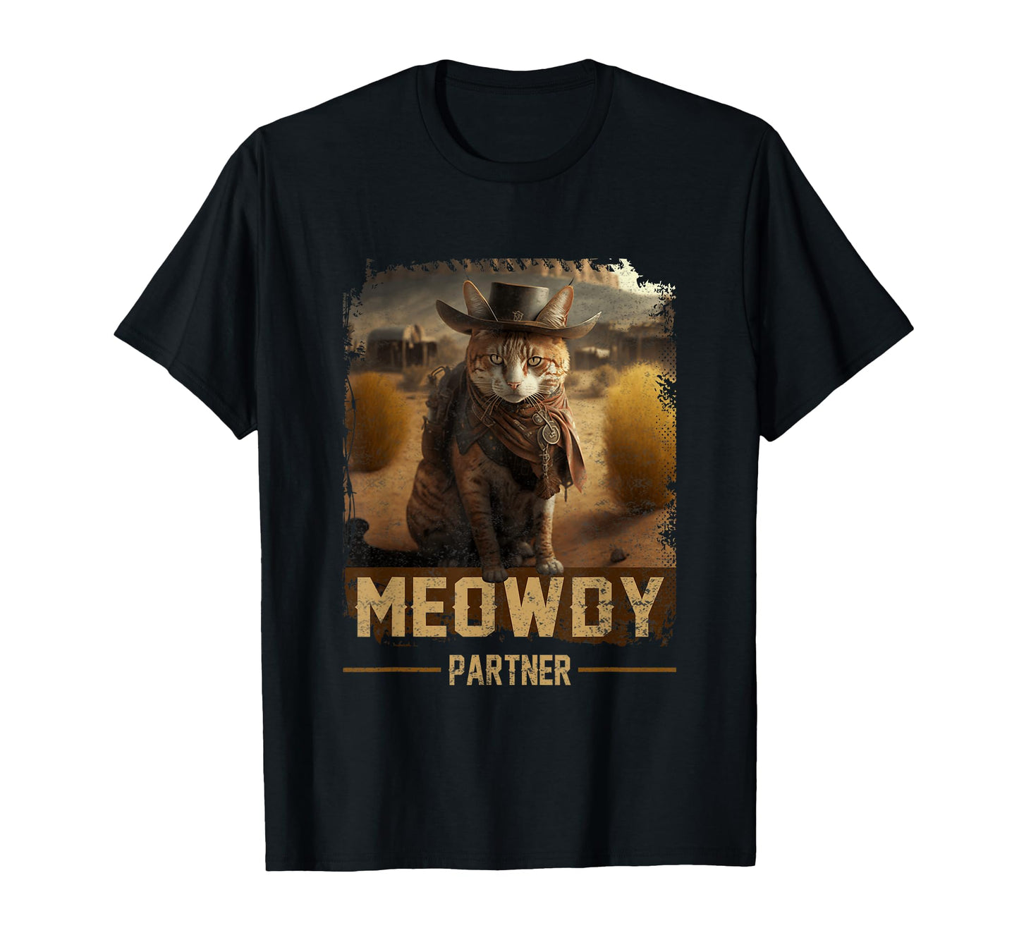 Meowdy Partner Country Music Cat Cowboy Hat Western Cat T-Shirt