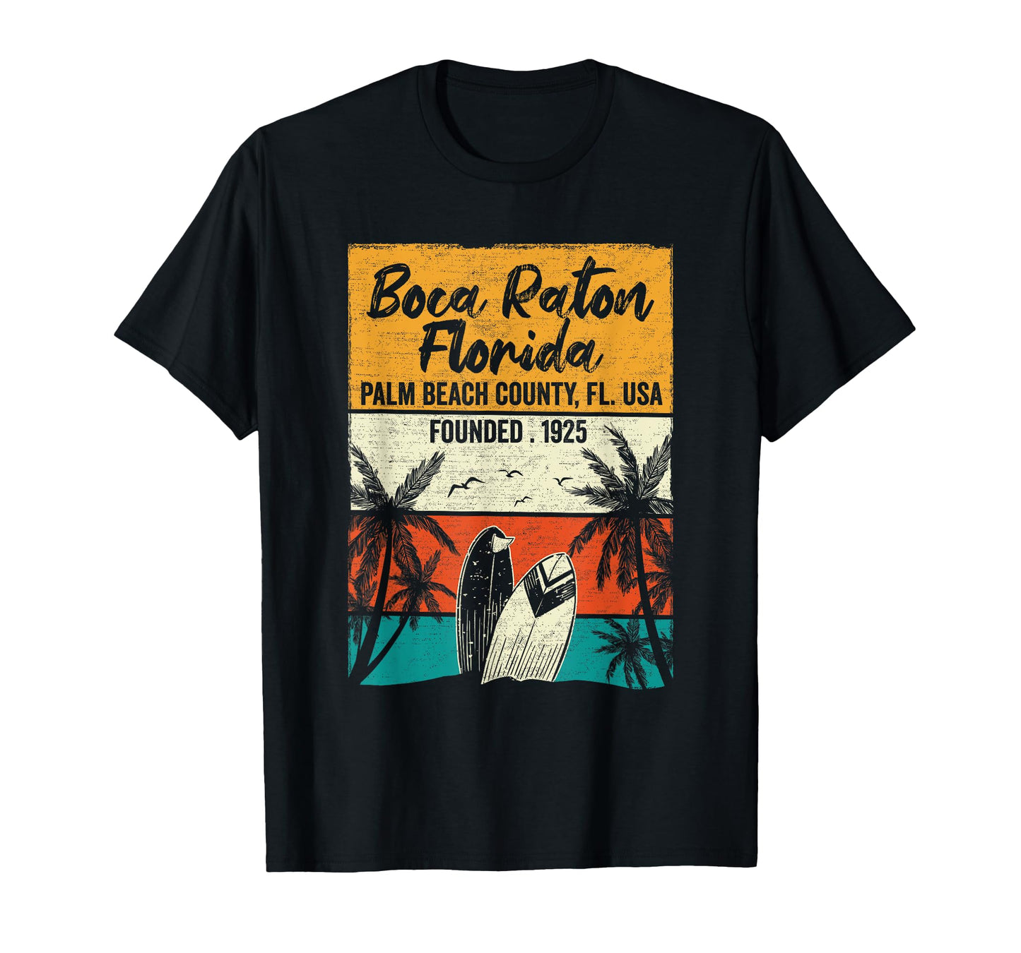 Retro Boca Raton FL Vintage Florida Men Women Kids T-Shirt