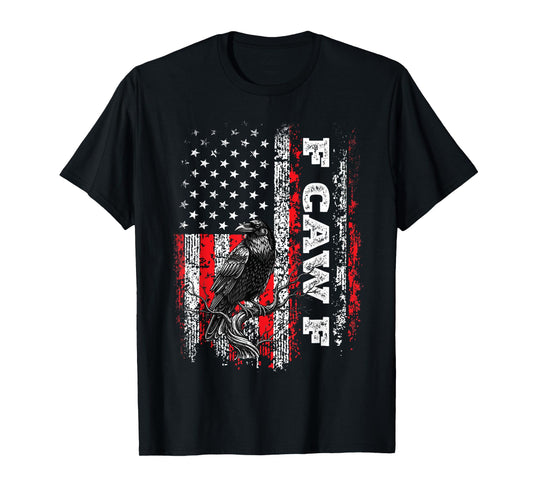Distressed F-Caw-F America Flage Vintage T-Shirt