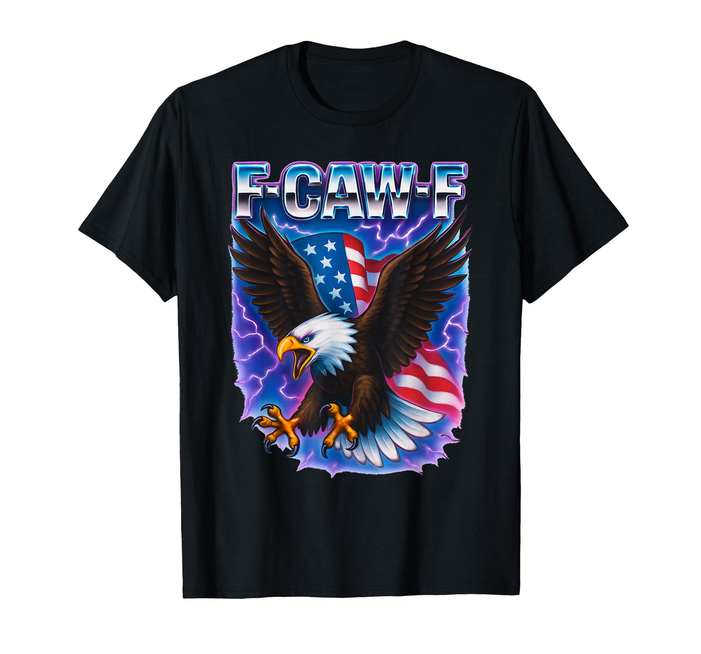 Bald Eagle F-Caw-F Funny 4th of July Adult Humor T-Shirt