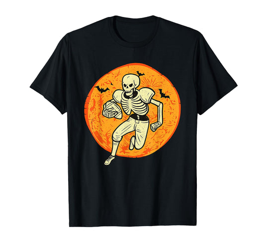 American Football Fan Skeleton Halloween Mens Boys Kid T-Shirt