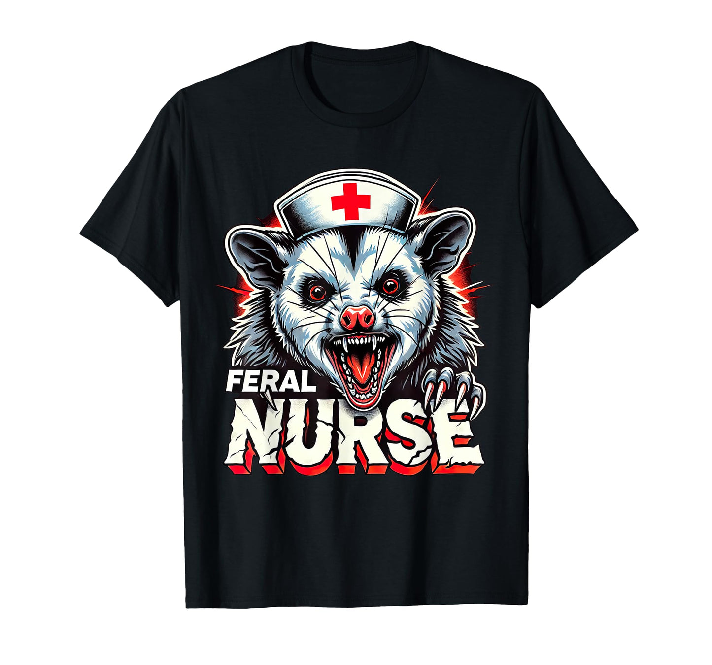 Funny Feral Nurse Possum Nursing Student RN CNA LPN T-Shirt