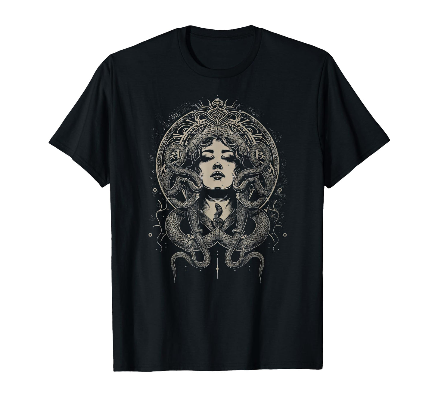 The Medusa Fan Co. Medusa Gorgon Greek Mythology Women's Unisex-Adults, Unisex-Kids Black T-Shirt