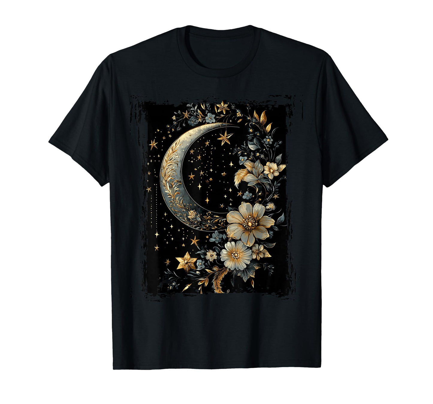 Sun And Moon Mystic Mystical Flowers Aesthetic T-Shirt