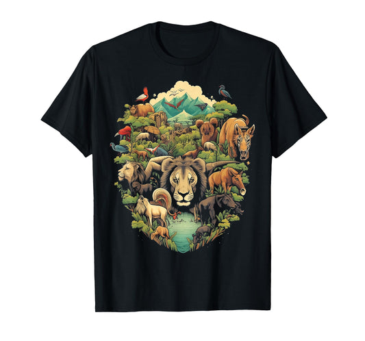Animal Kingdom with a variety of animals in their natura T-Shirt