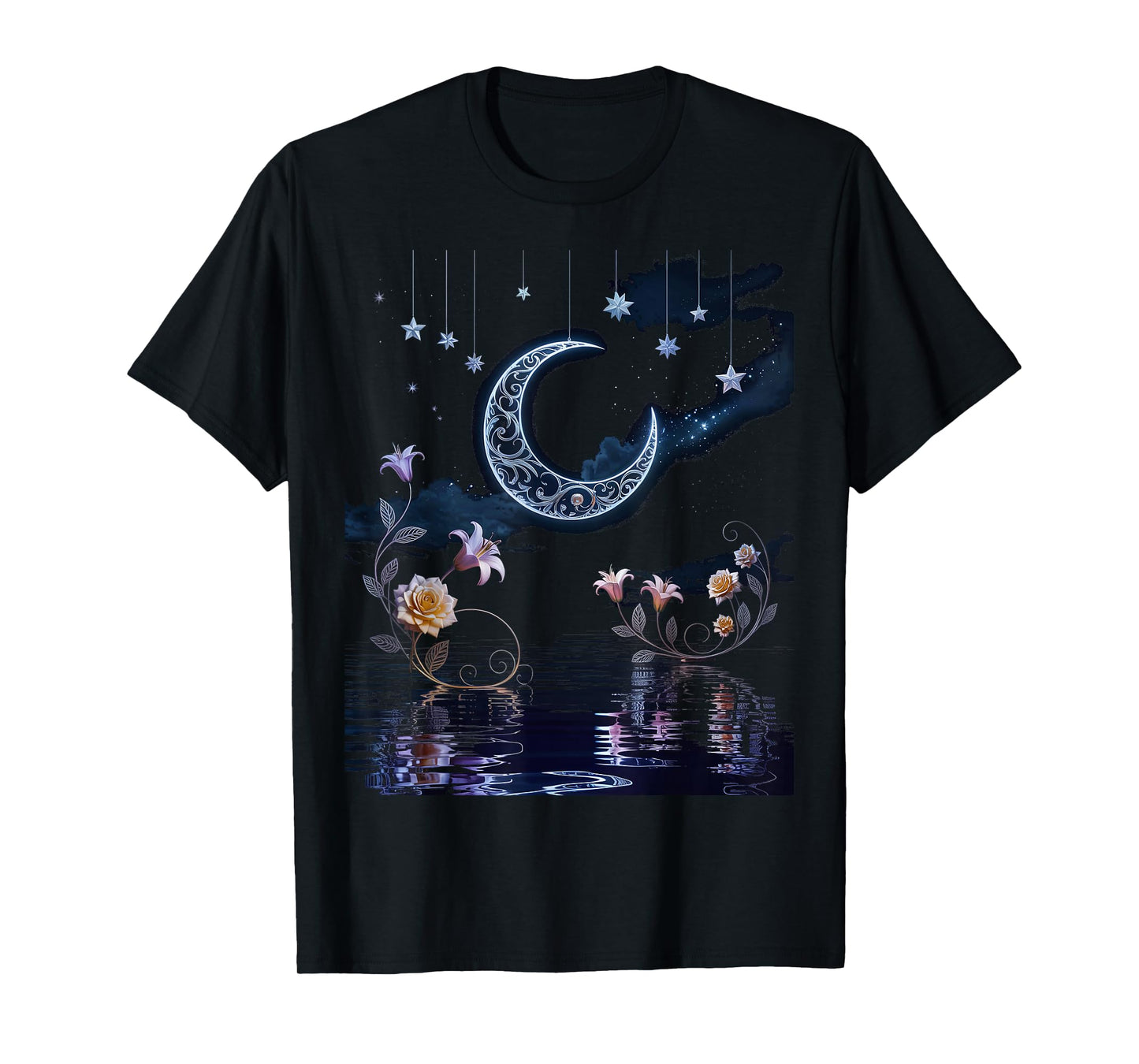 moon sun goblincore moth & butterfly moonphase floral T-Shirt