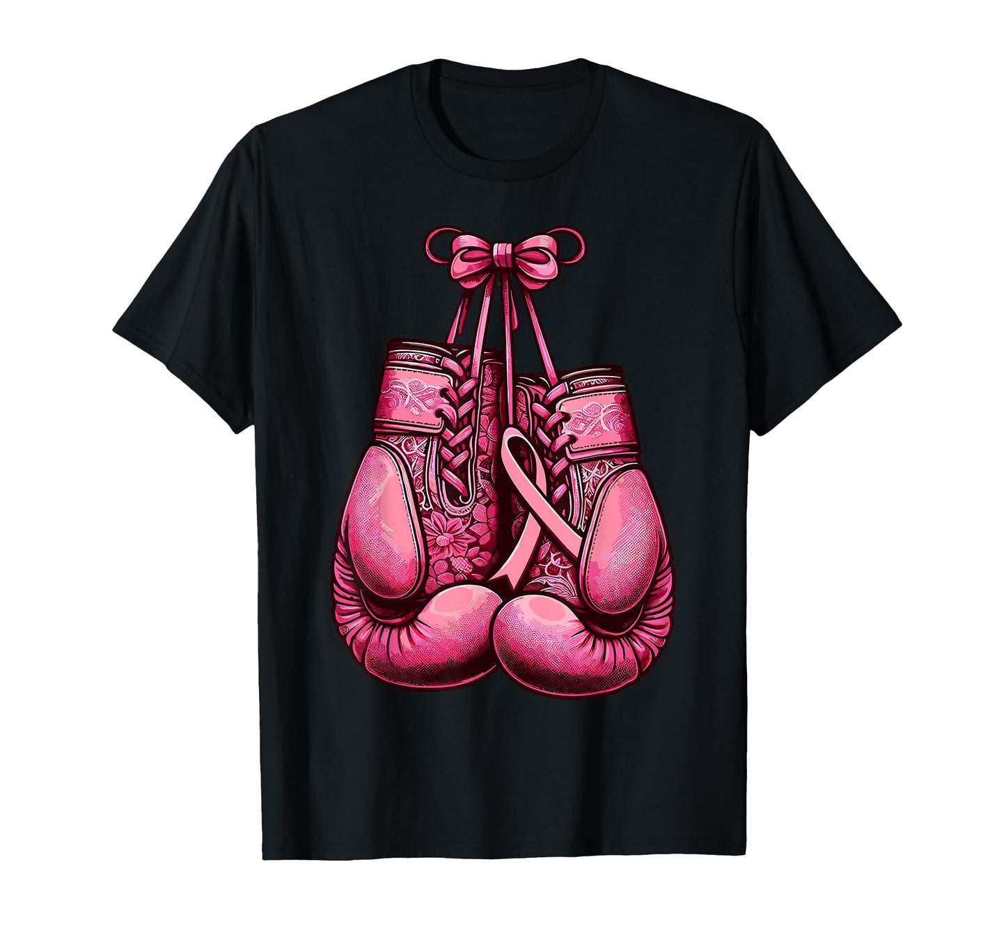 Breast Cancer Boxing Glove Pink Ribbon Awareness Fight Women T-Shirt