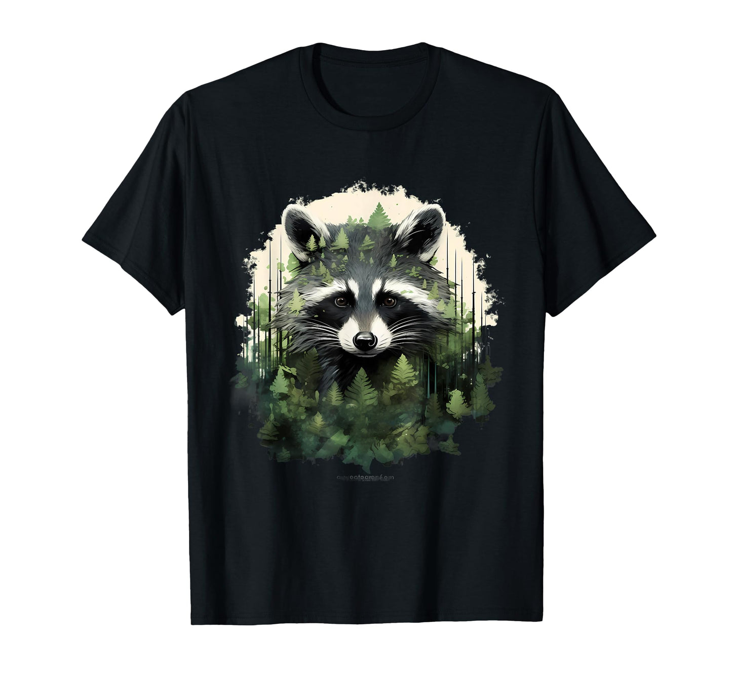 Raccoon Forest Art Animal Nature Portrait Motif Wildlife T-Shirt