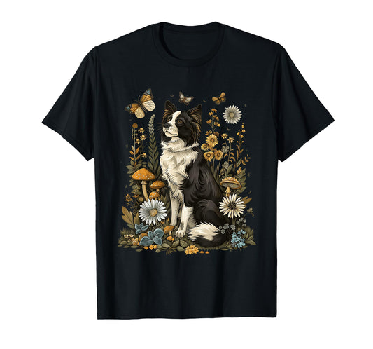 Cottagecore Aesthetic Cute Border Collie Sheepdog Farmers T-Shirt