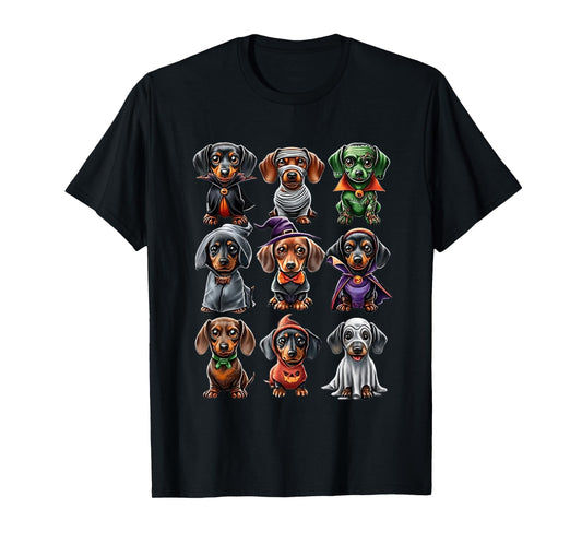 Dachshund Halloweenie Halloween 2025 Costume Weiner Skeleton T-Shirt