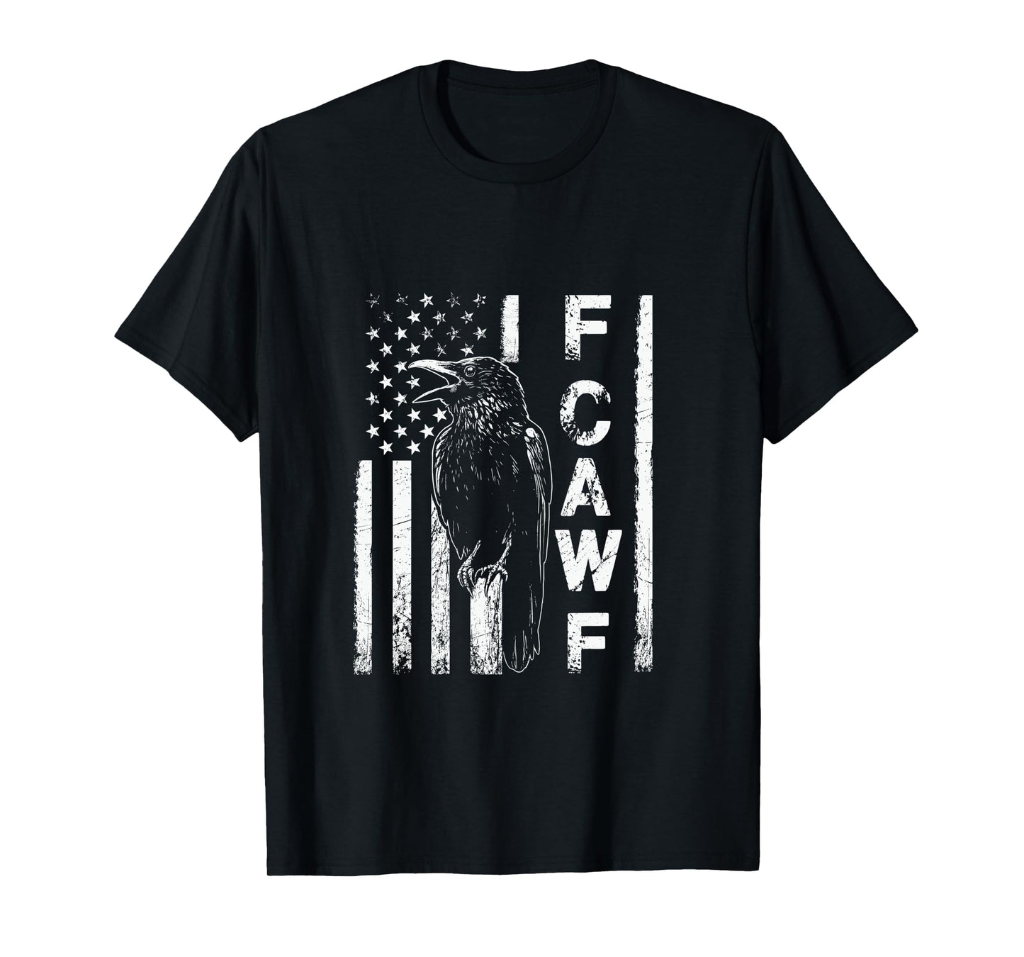 Funny F CAW F Crow with USA flag Long Sleeve T-Shirt