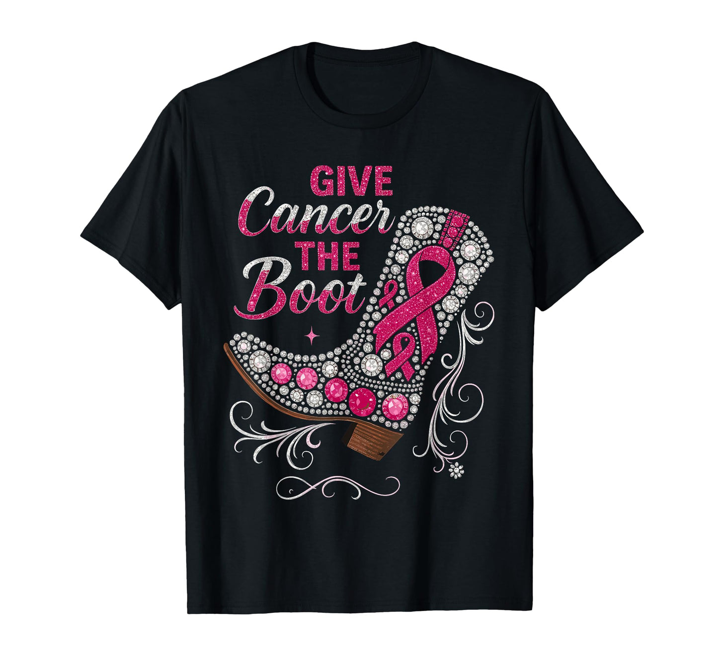 Breast Cancer Shirts for Women, Cowgirl Boots On The Ground T-Shirt