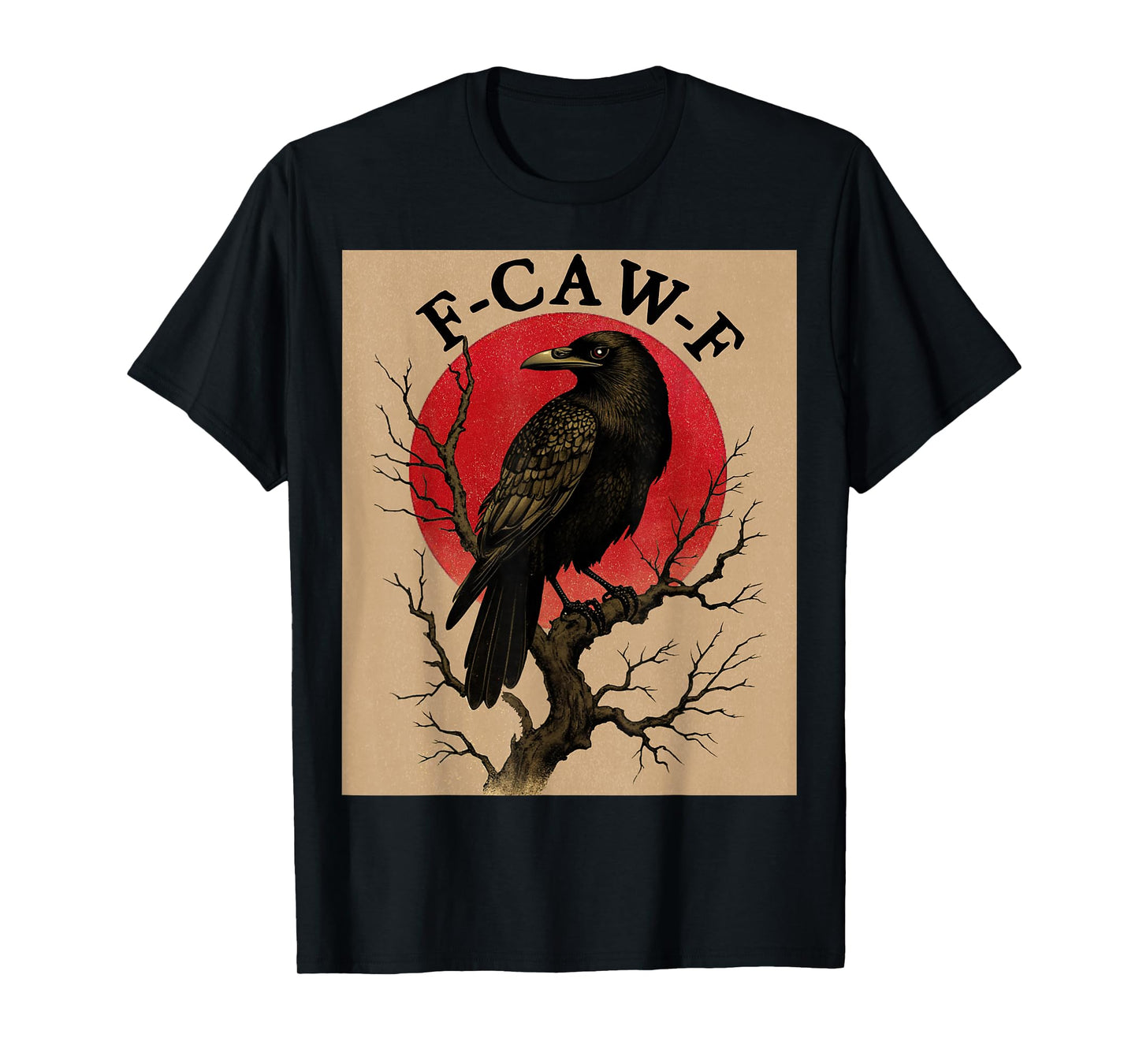 f caw f t Shirt Funny Crow Graphic Japanese Art f-caw-f T-Shirt