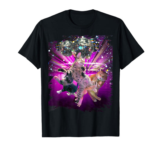Disco Cats - 70s Disco Kitty Cat Rave T-Shirt