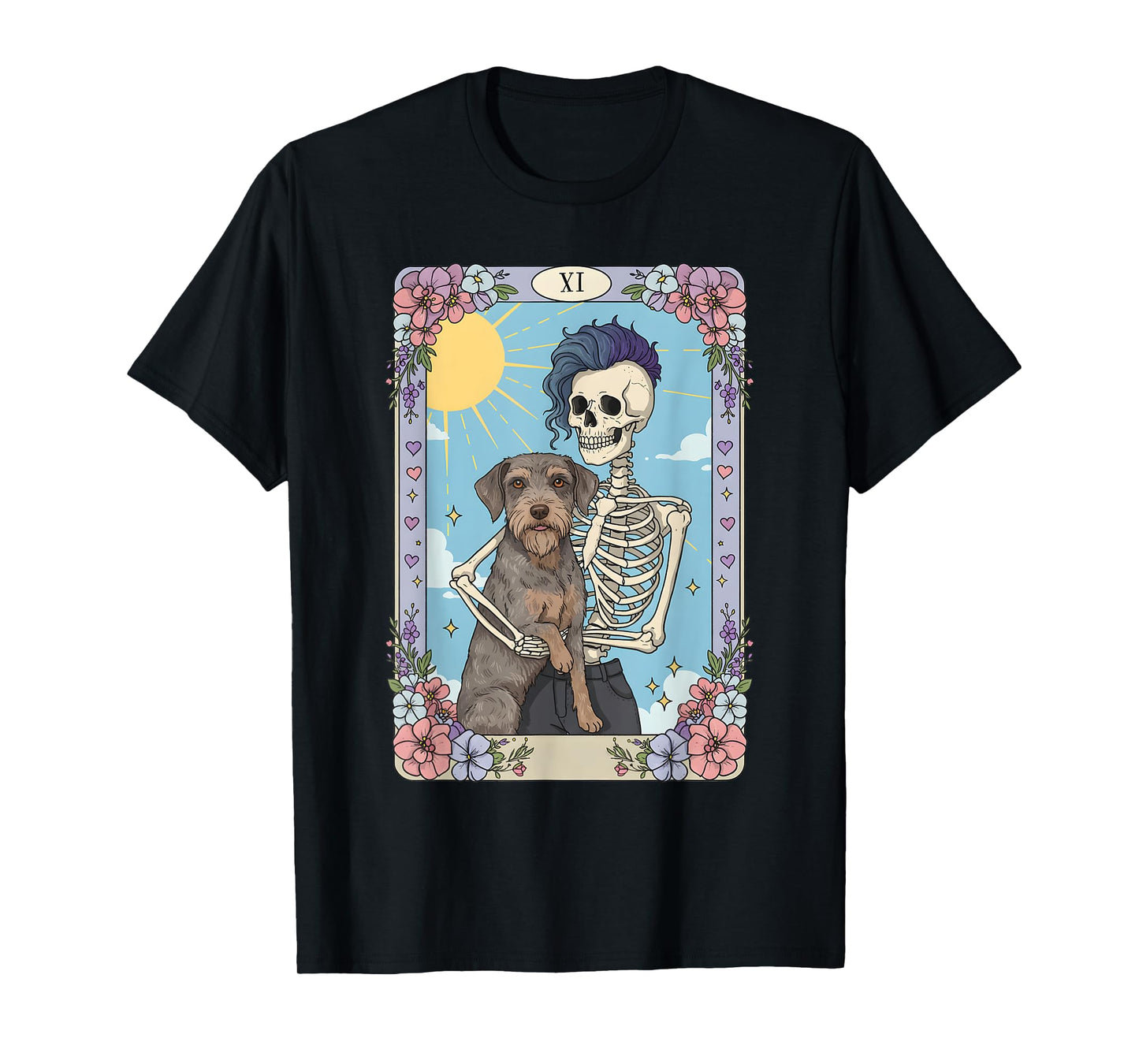 Wirehaired Pointing Griffon Dog Tarot Card Halloween Costume T-Shirt