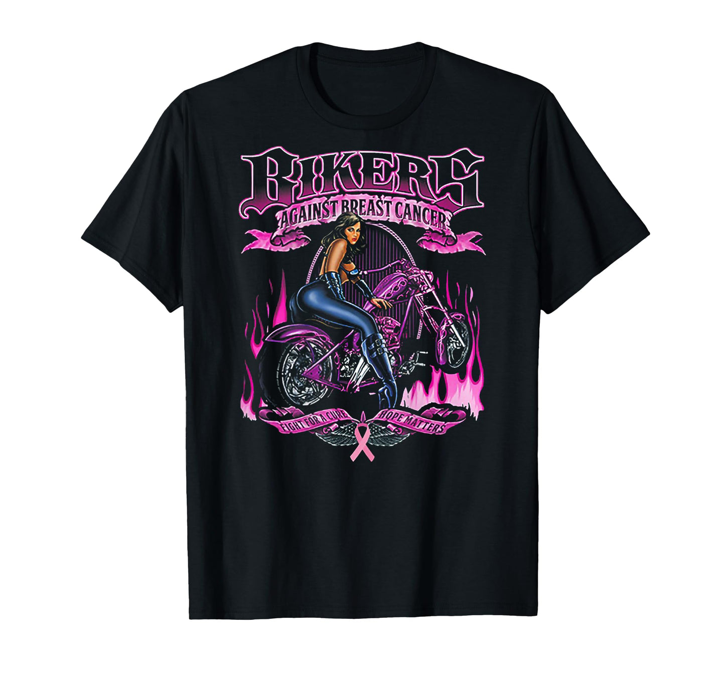 Bikers Against Breast Cancer Fight For A Cure Hope Matters T-Shirt