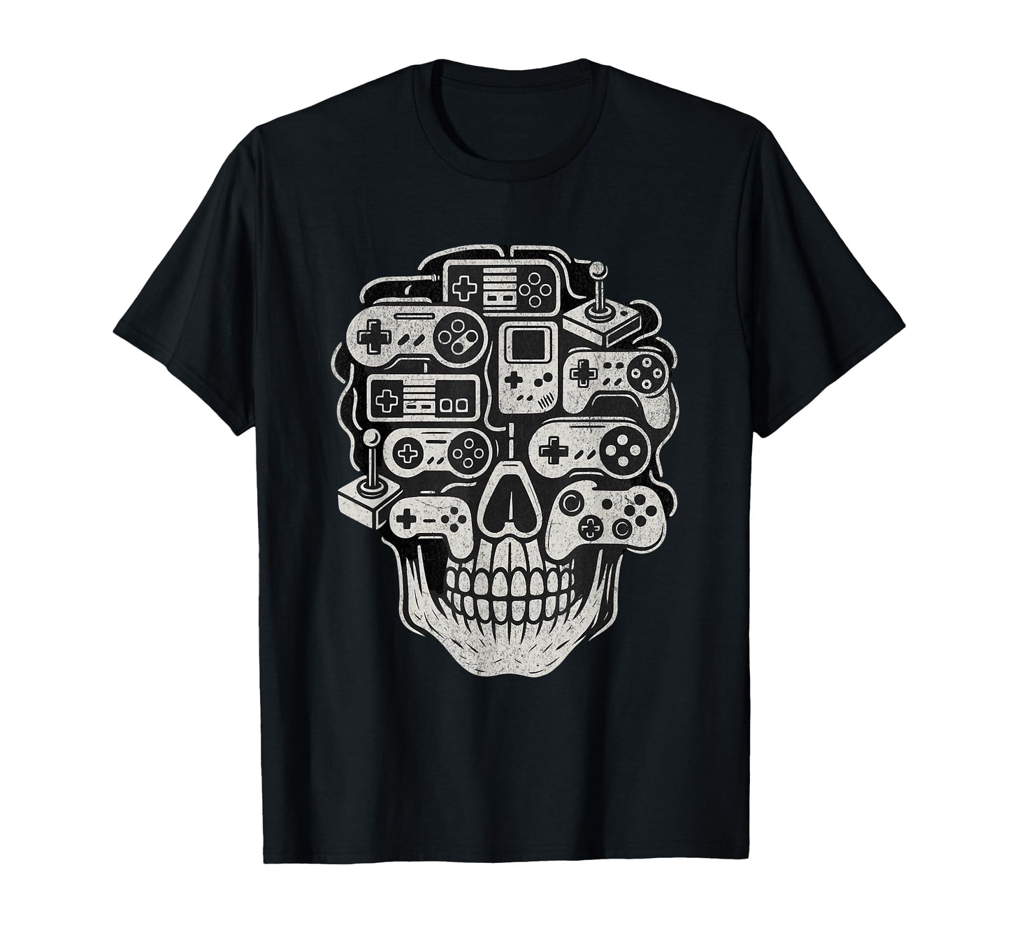 Retro Gaming Skull Spooky Gamer Halloween Boys Girls T-Shirt