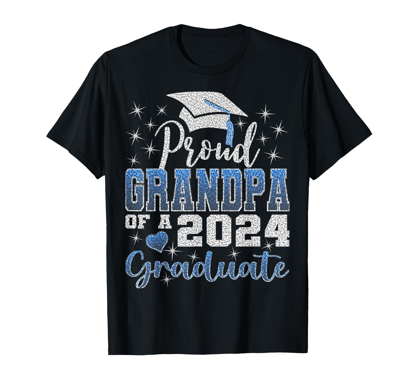 Super Proud Grandpa of 2024 Graduate Awesome Family College T-Shirt