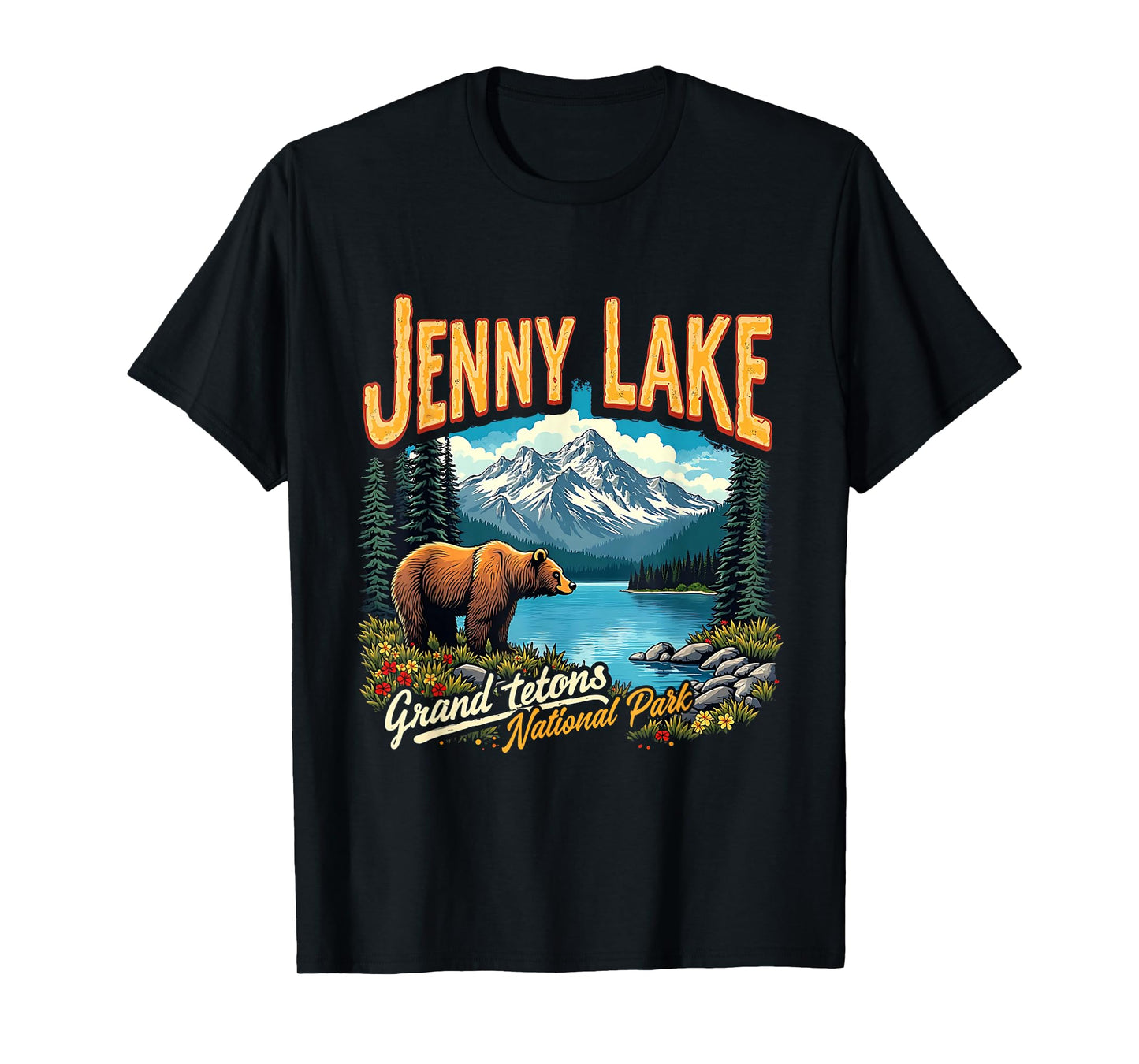 National Park Jenny Lake Vintage Trip Vacation Grand Tetons T-Shirt