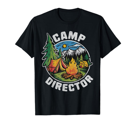 Retro Camp Director Camping Summer Camp Funny Camper Staff T-Shirt
