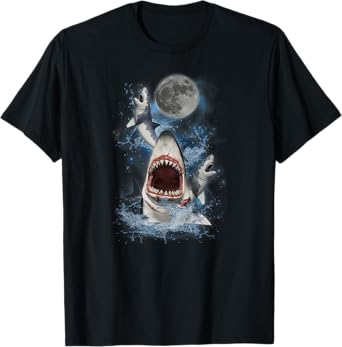 Howling at the Moon Shirt - Funny Great White Shark T-Shirt