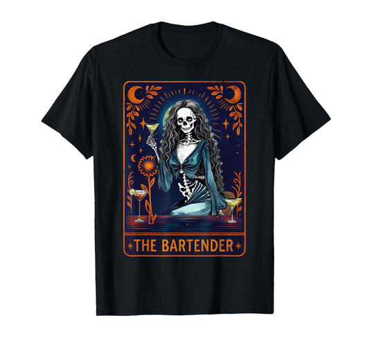 Bartender Tarot Card Skeleton Cocktail T-Shirt