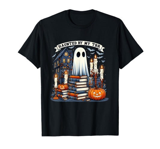Retro Haunted by My TBR Halloween Book Readers Book Lovers T-Shirt