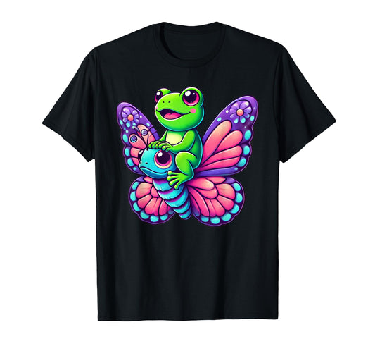 Cute Kawaii Frog Butterfly T-Shirt