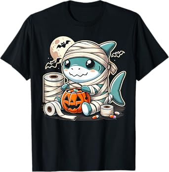 shark Halloween Mummy Cute Design All Ages T-Shirt