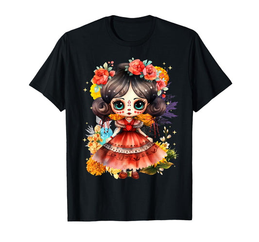 Dia De Los Muertos Monarch Butterfly Day of Dead Girl Women T-Shirt