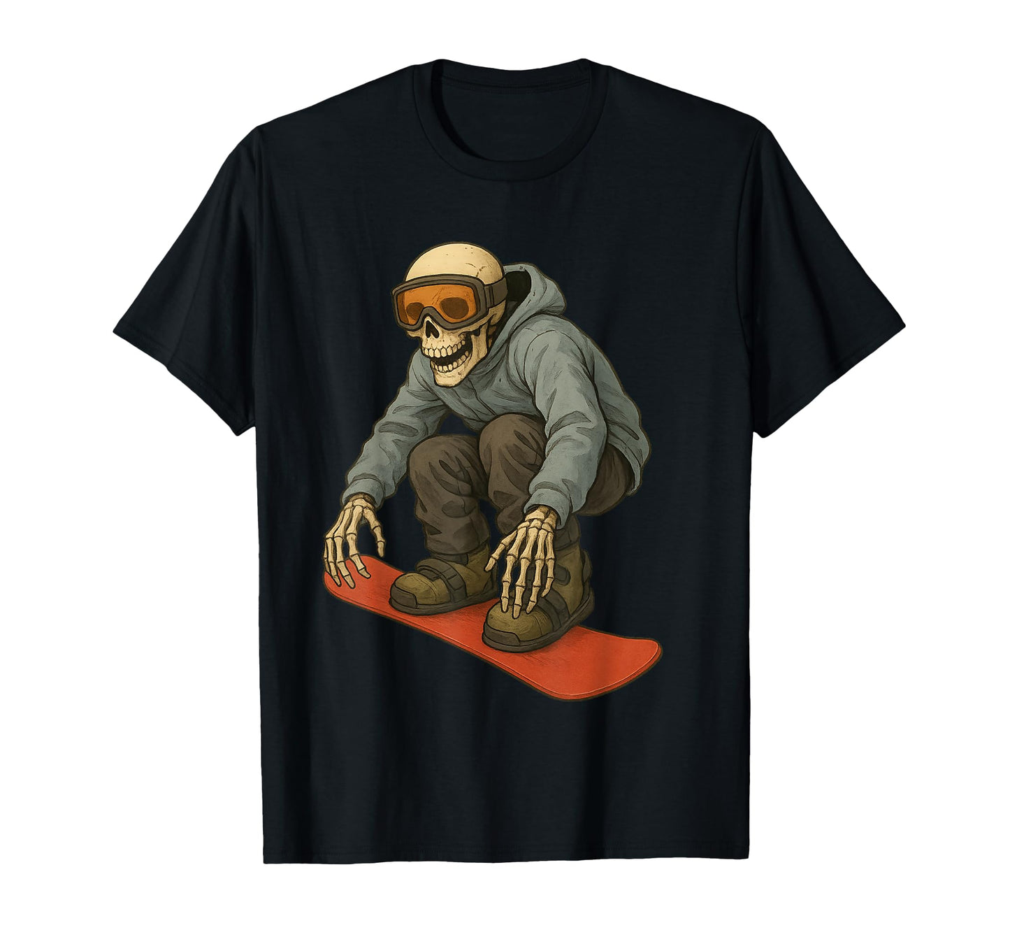 Retro Ski Skeleton Goggles Mountain Snow Skiing Winter Funny T-Shirt