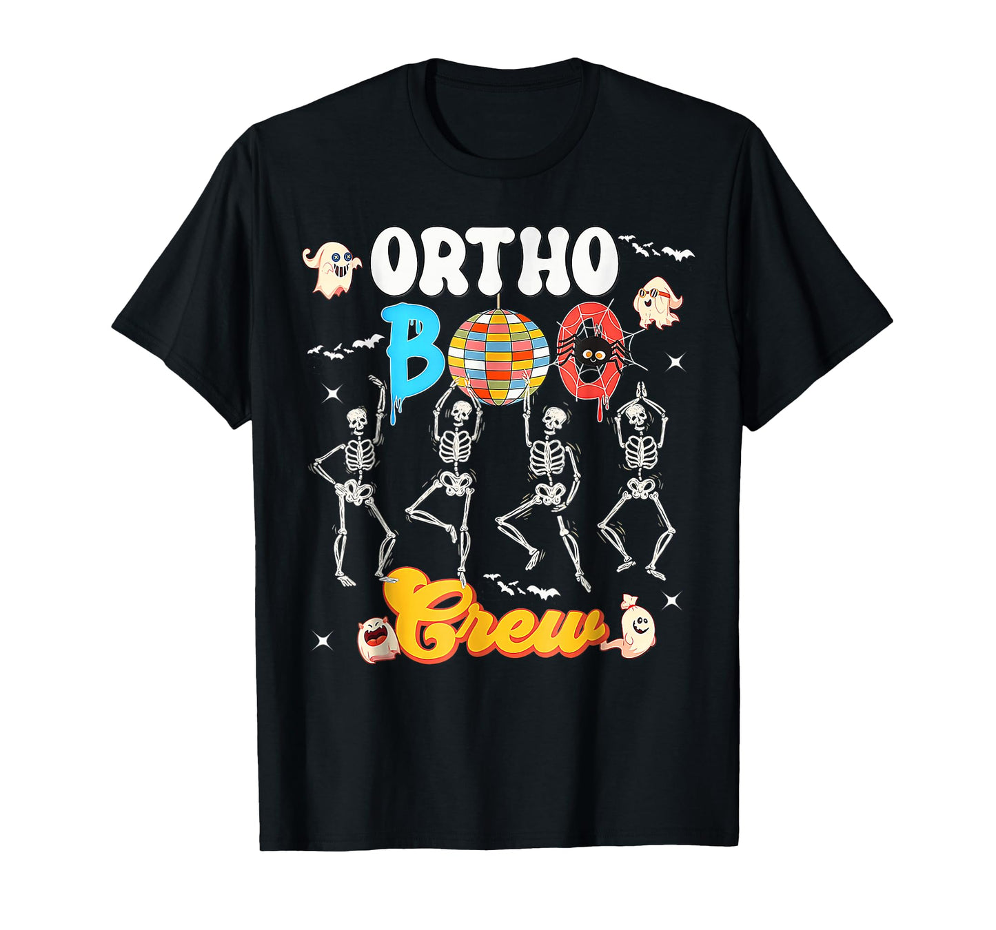 Ortho Orthopedic Halloween Boo Crew Skeleton Dancing Nurse T-Shirt