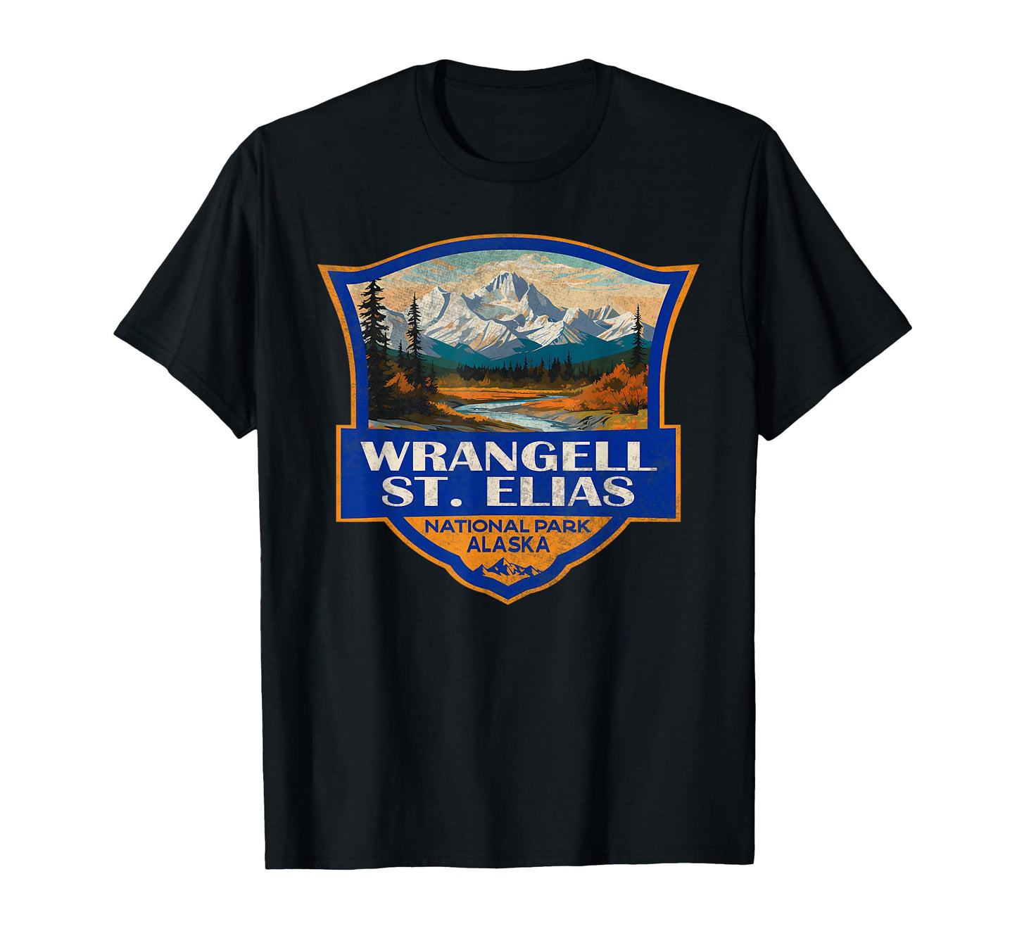 Vintage Wrangell St Elias National Park Retro Badge Mountain T-Shirt