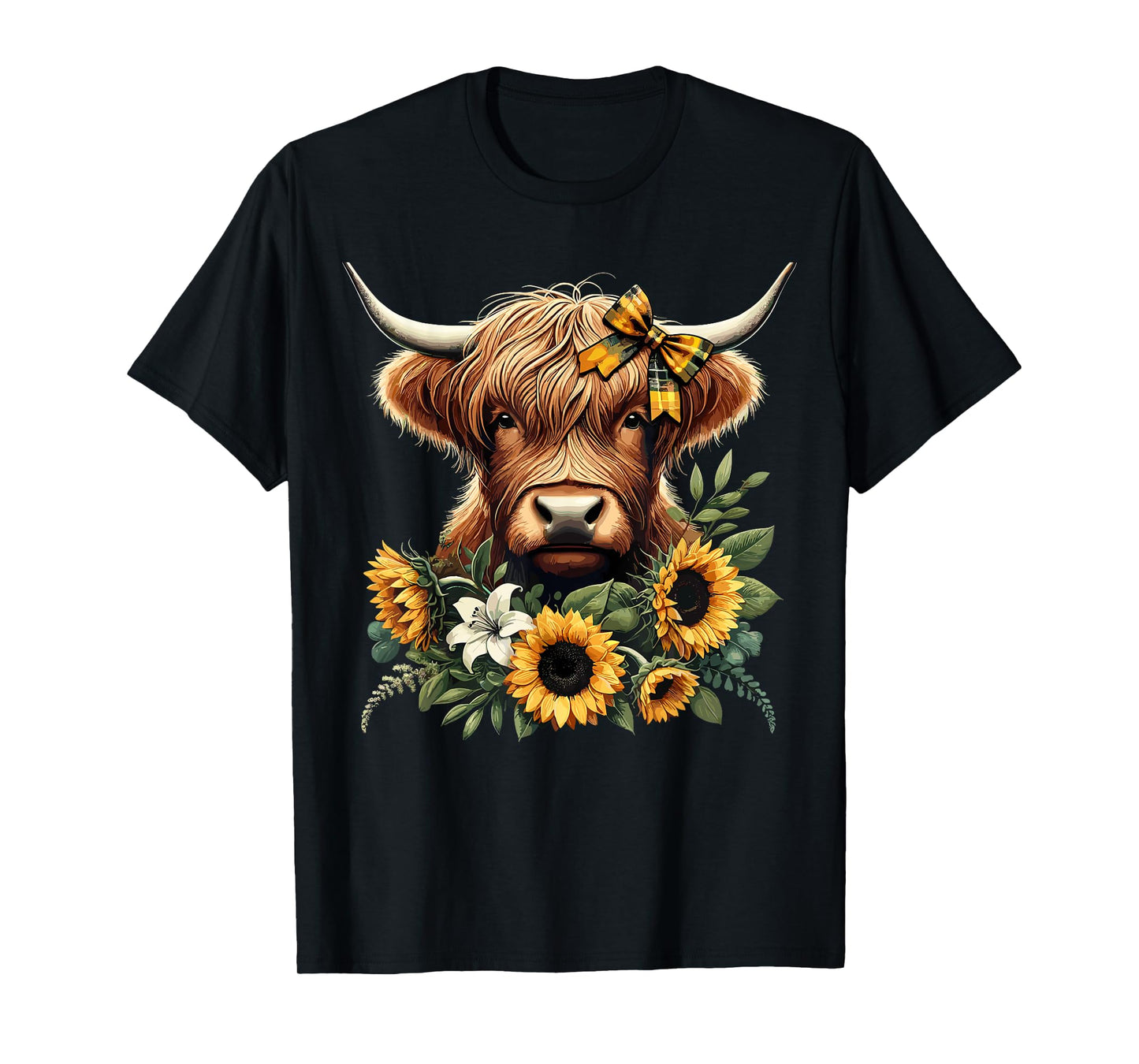 Highland Cow With Sunflowers T-Shirt