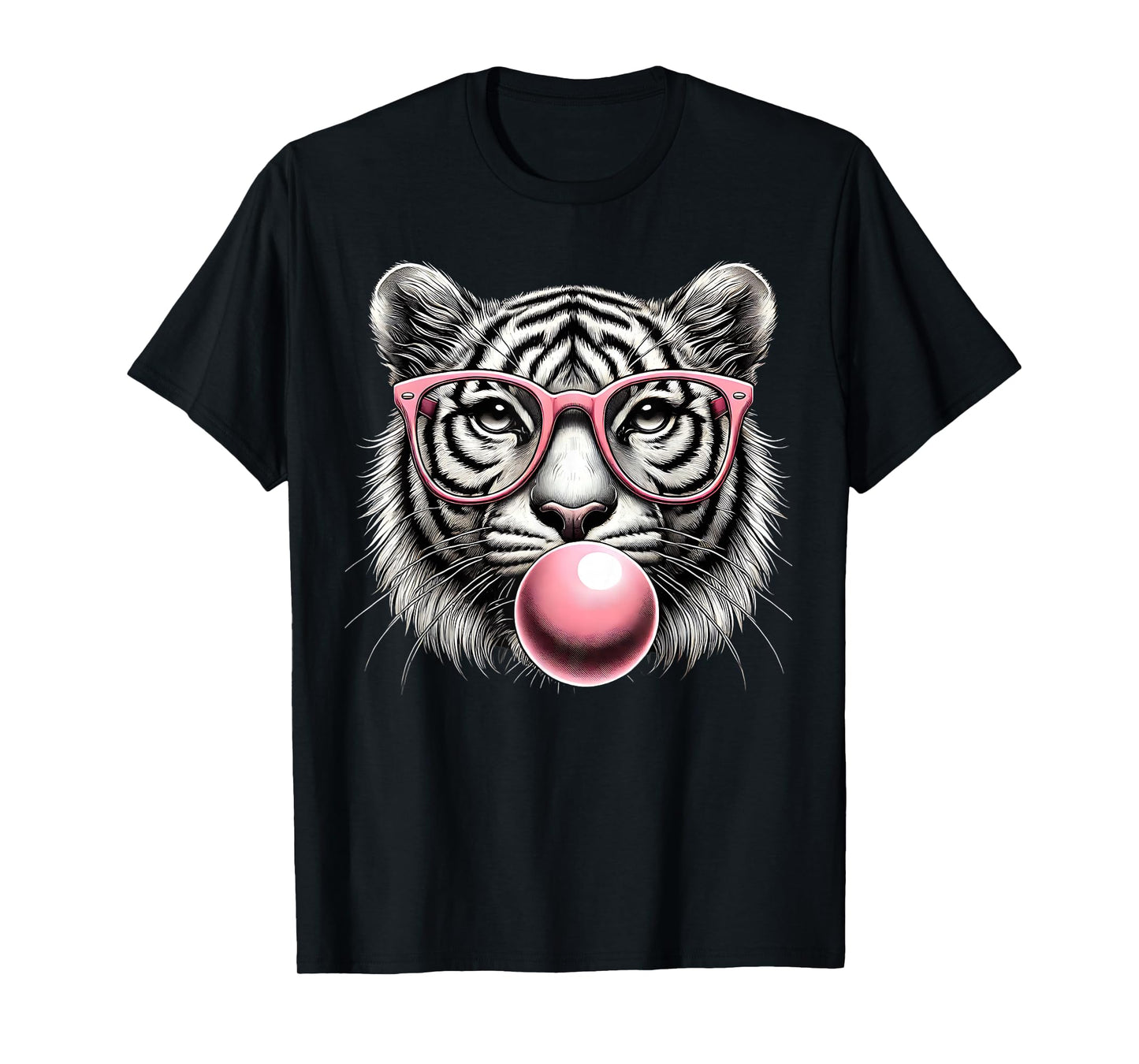 Tiger Women Tiger Face with Sunglasses Wild Animal Cute T-Shirt