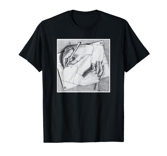 Drawing Hands Illusion Artwork T-Shirt