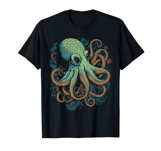 Beautiful Octopus Ocean Animal Lover Artistic Graphic T-Shirt