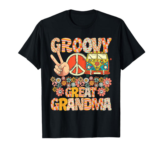 Groovy Great Grandma Retro Matching Family Baby Shower T-Shirt