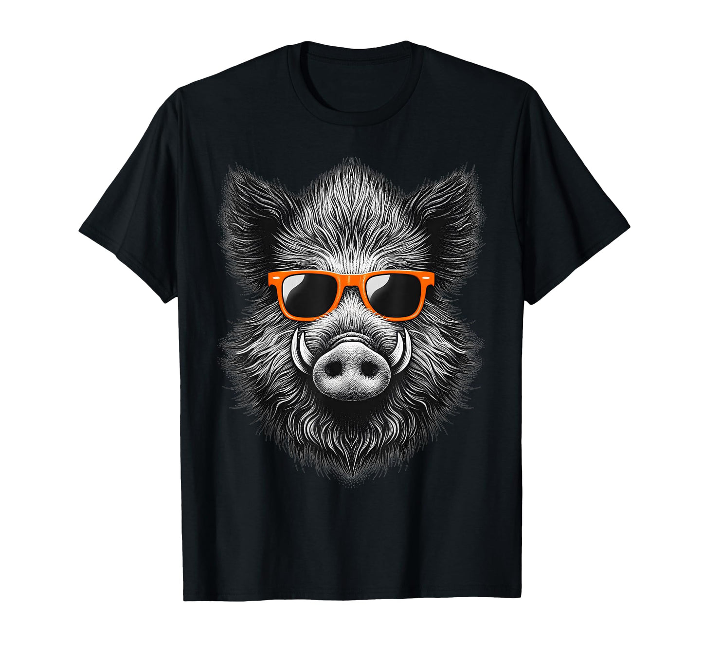 Cool Wild Boar Wearing Sunglasses Graphic Art T-Shirt
