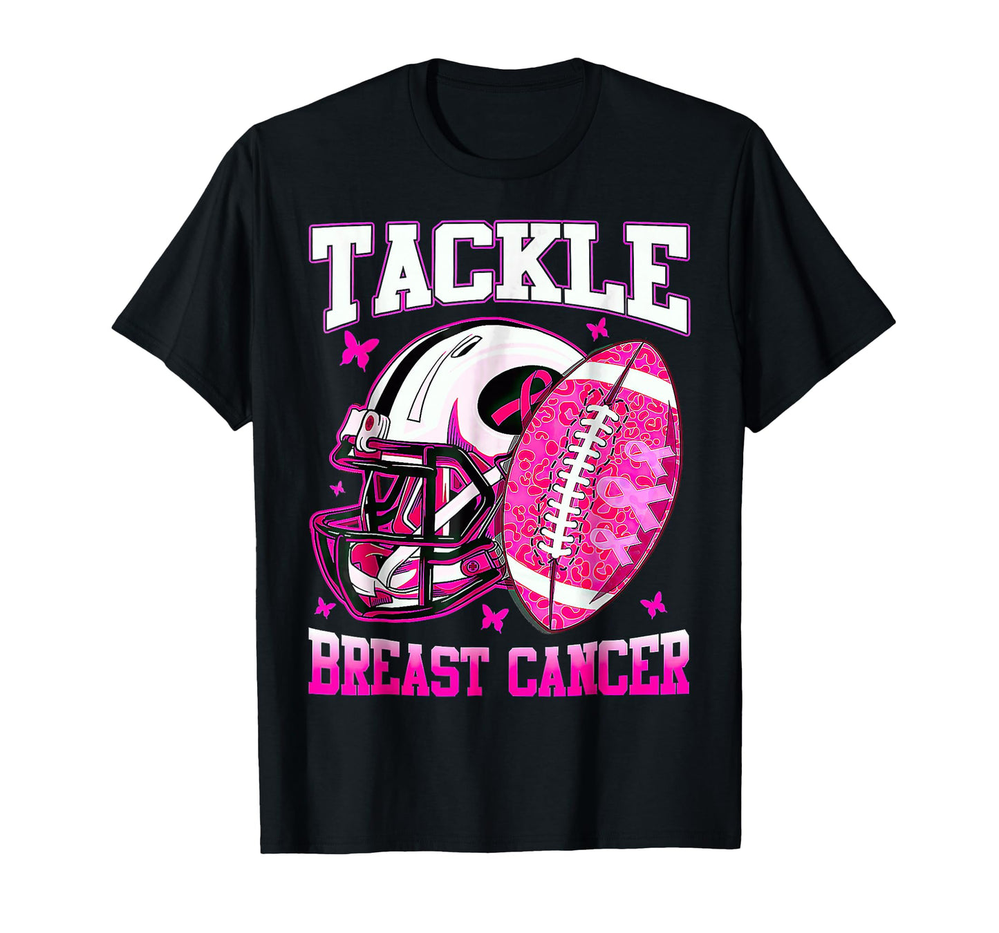 Tackle Breast Cancer Awareness Fighting American Football T-Shirt