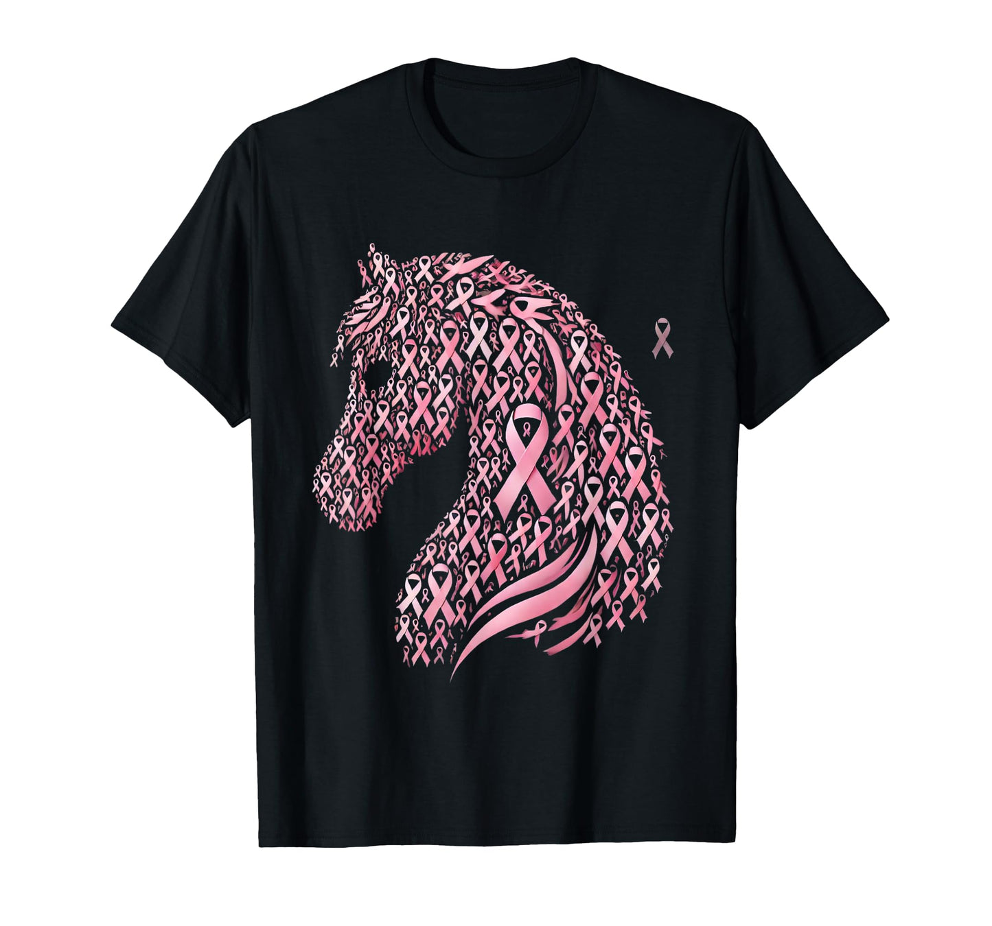 Horse Head Breast Cancer Awareness Pink Ribbon October T-Shirt